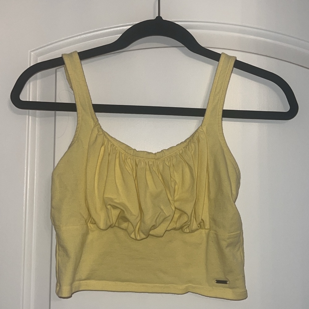Yellow Scrunch Cropped Tank